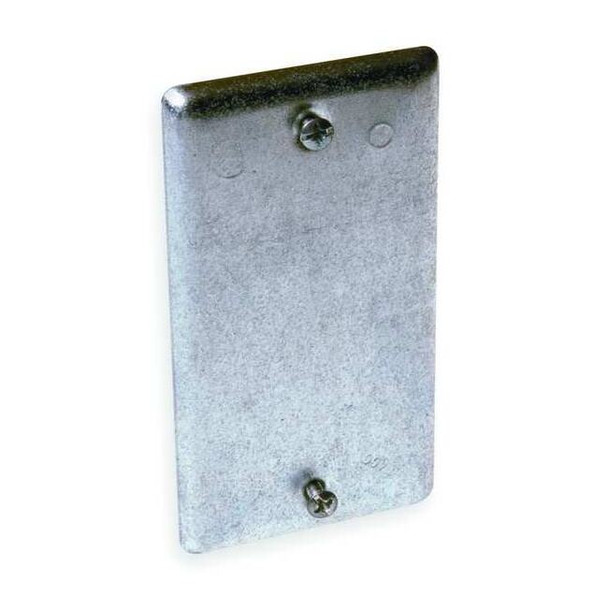 Raco Box Cover, Square Box Type, 1 Gang, Galvanized Zinc, Blank Cover Type 860