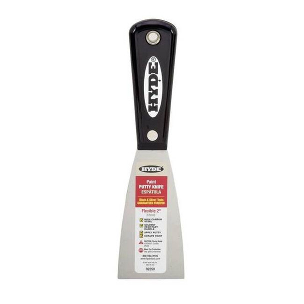Hyde Putty Knife,Straight,Carbon Steel,2"W 02250