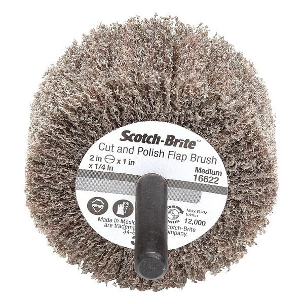 Scotch-Brite Flap Wheel, Non-Woven, AO, 2x1x1/4 Shnk, MED 61500297637