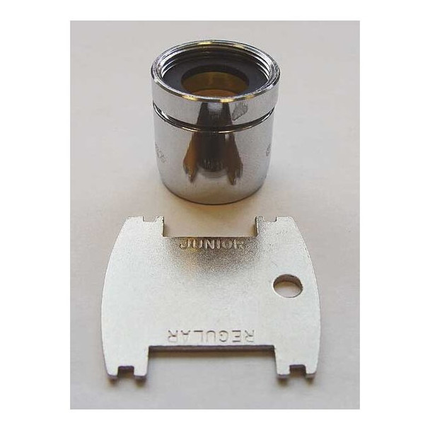 Chicago Faucet 2.2 gpm Outlet, 13/16"-24 Thread Size, Chrome, Brass E3VPJKABCP