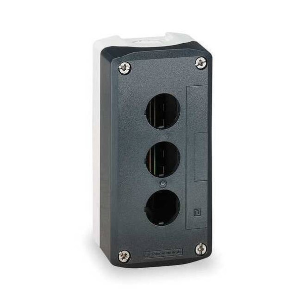 Schneider Electric PushButtonEnclosure,22mm,3Holes,Plastic XALD03H7
