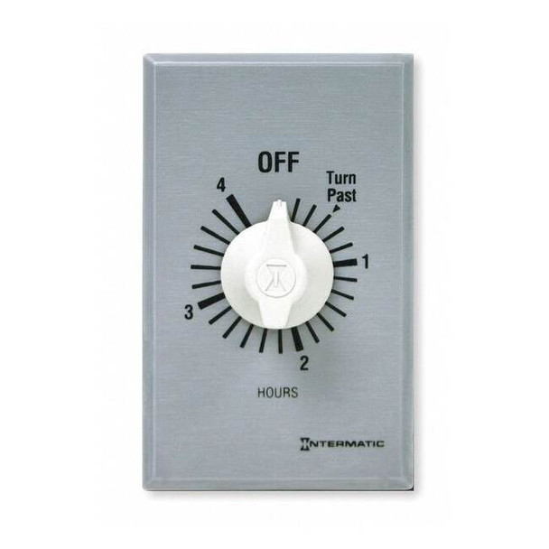 Intermatic Timer,Spring Wound,4 Hr,SPDT,Silver FF34H
