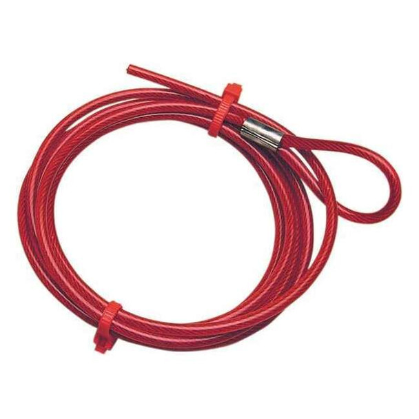 Brady Cable Spool,6ftL,Red,Plstic Coated Steel CABLE