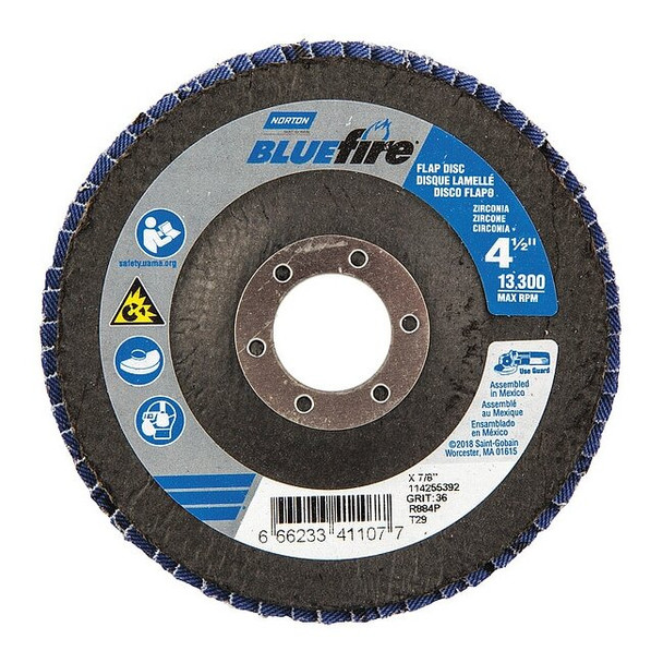Norton Co Flap Disc,13,300 rpm,Fiberglass,PK2 66623341107