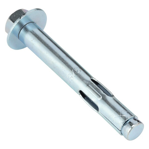 Dynabolt Sleeve Anchor, 3/8" Dia., 3" L, Carbon Steel Zinc Plated, 50 PK