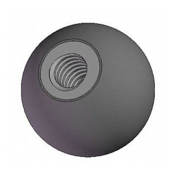 Ball Knob Soft Touch, 1/4-20 Thread Size, 0.875"L, Steel