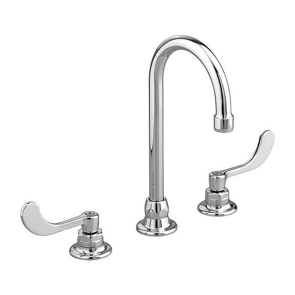 Manual Gooseneck Kitchen/Bathroom Faucet, 8" Mount, Chrome 3 Hole