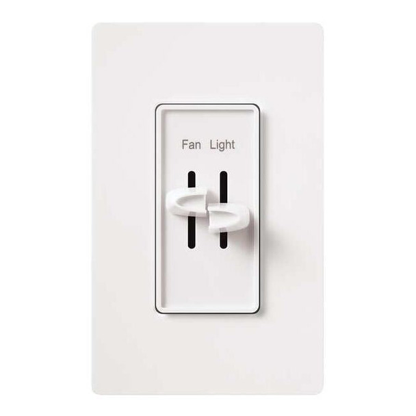 Lutron Fan/Light Control Dual Slide,120V,1 Pole S2-LFSQ-WH
