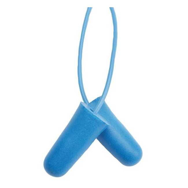 H10 Disposable Foam Ear Plugs, Bullet Shape, 31 dB, Blue, 100 PK