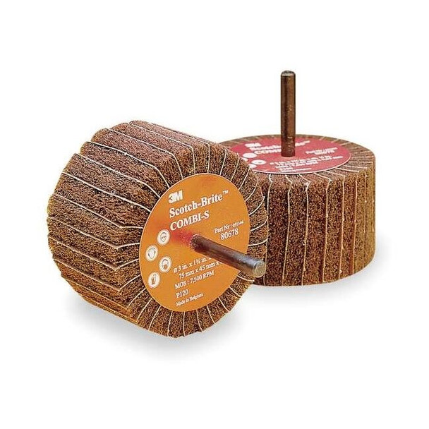 Scotch-Brite Flap Wheel, Intrleaf, AO, 3x1.75x1/4Shk, 80G FN510079331