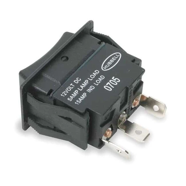Hubbell Wiring Device-Kellems MarinRockSwtch,NoLens/Lamp,Blk,On/Off/On MR123MSP