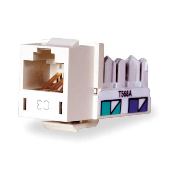 Hubbell Premise Wiring Modular Jack,0.875 in H,Off-White HXJ6OW
