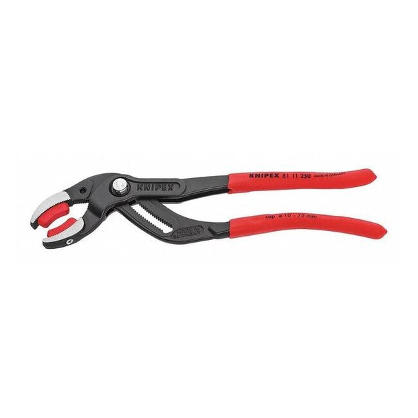 Knipex 10 in Curved Jaw Tongue and Groove Plier Serrated, Plastic Grip 81 11 250