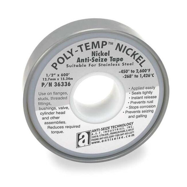 Anti-Seize Technology Antiseize Tape,1/2 In. W,600 In. L 36336