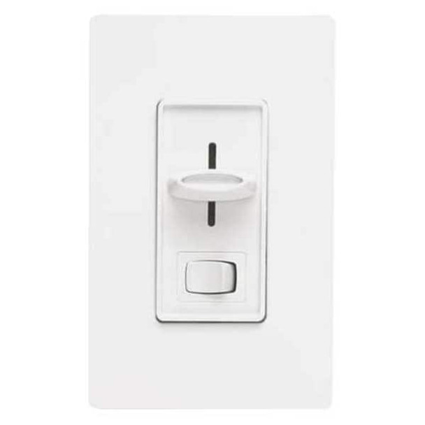 Lutron Lighting Dimmer, Slide, 1000W, Decora, White CT-103P-WH