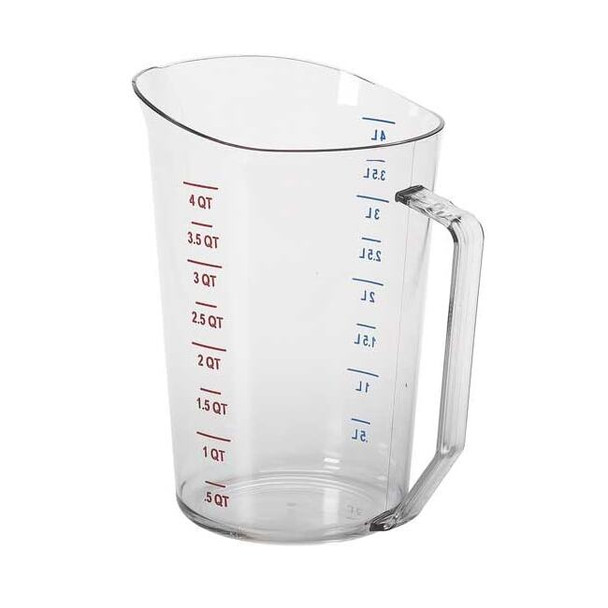 Cambro 4 qt. Polycarbonate Polycarbonate Measuring Cup, Clear EA400MCCW135