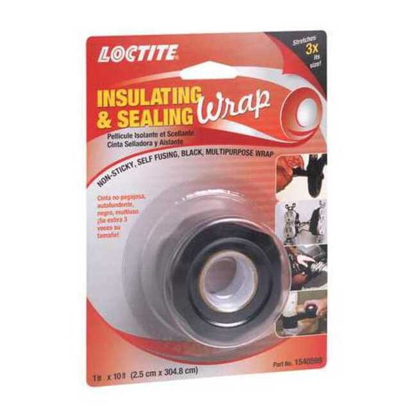 Loctite Repair Tape, Silicone, Black, 3-3/8 yd L 1540599