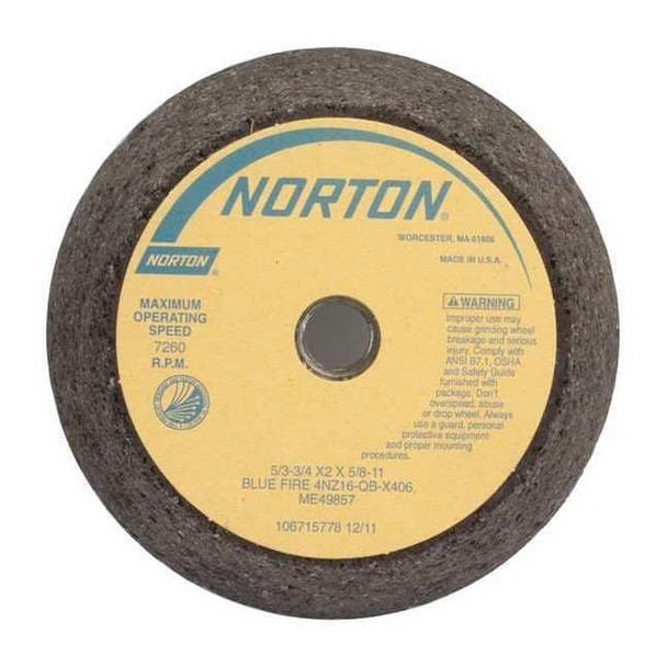 Norton Abrasives Flaring Cup Wheel,Type 11,Face Dia. 6 In 66253146922