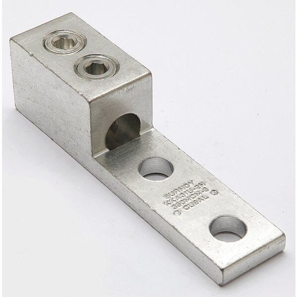 Mechanical Lug, 350 kcmil Max, 1 Conductor, 2 Hole, 1/2 in Stud, Aluminum