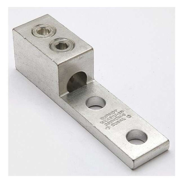 Mechanical Lug, 350 kcmil Max, 1 Conductor, 2 Hole, 1/2 in Stud, Aluminum