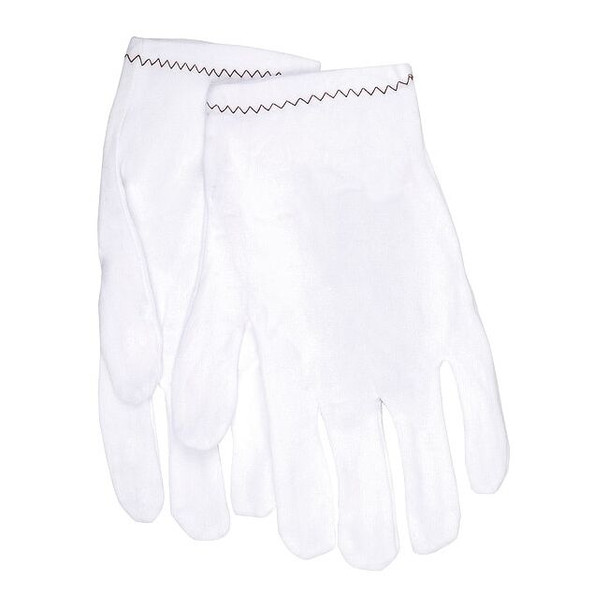 Reversible Inspection Gloves, Nylon, 9 in Length, Medium, White, Size M ,12 PK