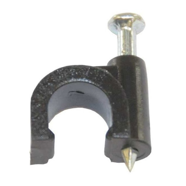 Cable Staple, RG-6 Coaxial Cable Use Type, 5/16 in Size, Black