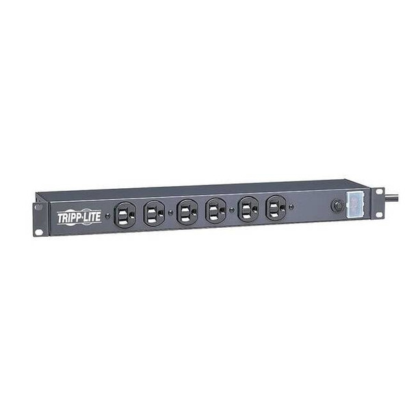 Tripp Lite Power Strip, Surge, 5-15R, 5-15P, 15 ft., Black RS-0615-F