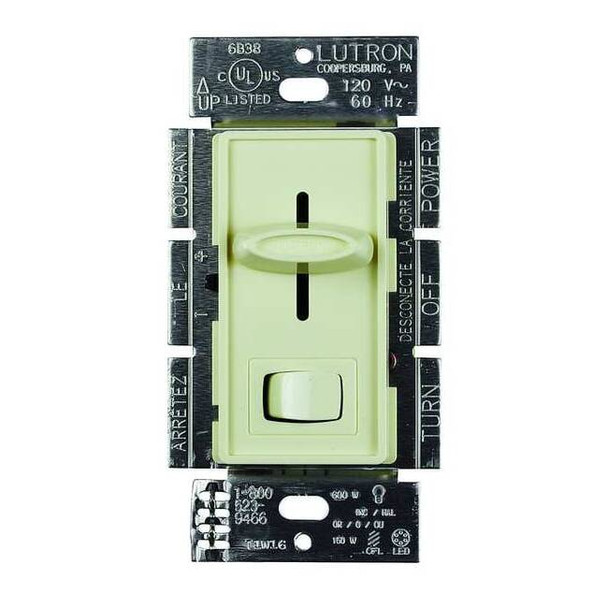 Lutron Lighting Dimmer,Rocker/Slide,Ivory SCL-153P-IV