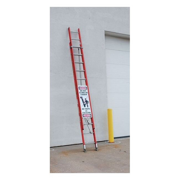 Ladder Climb Preventer, Danger, Aluminum, 13 1/4 in Width, 42 in Height