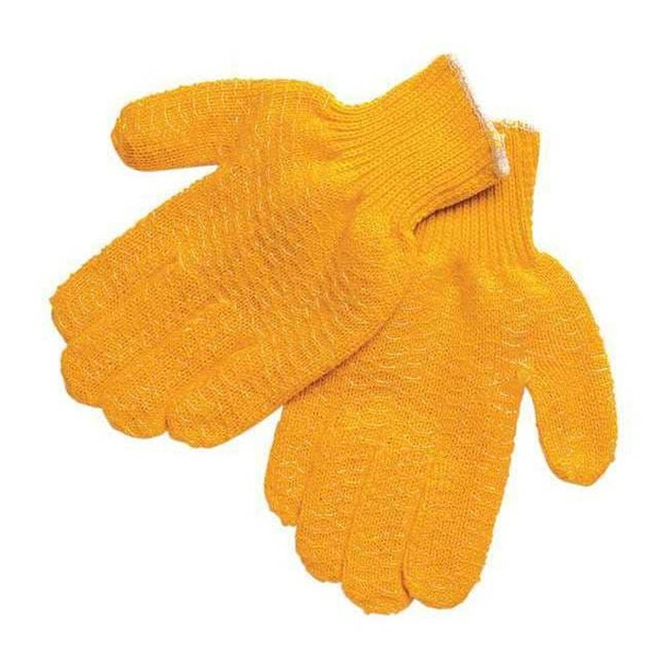 Mcr Safety Knit Gloves, Acrylic, Fish Net Palm, Orange, XL, 12 PK 9675XL
