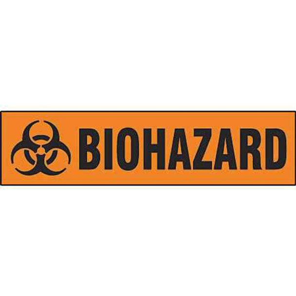 Brady Sign, Biohazard, Polyester, 12 in W, 3 1/2 in H 17753SLS