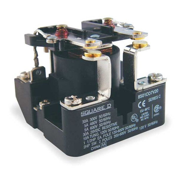 Schneider Electric Open Power Relay, 240VAC, DPST-NO, 6Pins 8501CO7V24