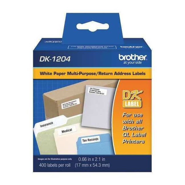 Brother Label, Black/White, Labels/Roll: 400 DK1204