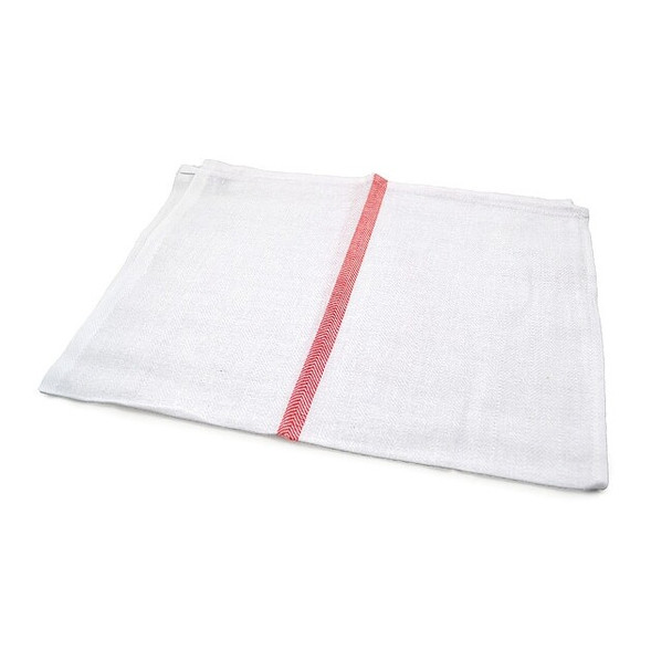 R & R Textile Glass Towel,26" L,Cotton,Red/White,PK12 31505