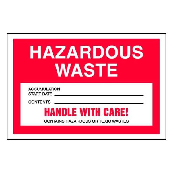 Accuform DOT Handling Label, 4" H, 6" W, MHZW15PSC,PK100 MHZW15PSC