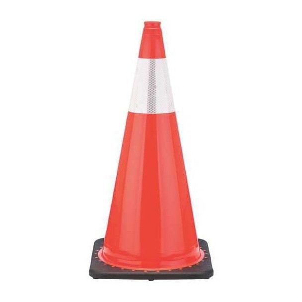 Traffic Cone, PVC, High-Intensity Prismatic, 28 in Height, 5 lb, Orange