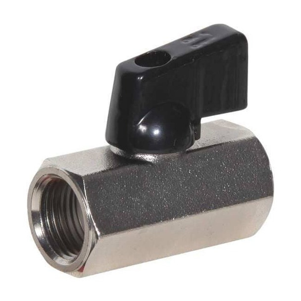 Manufacturer Varies 3/8" FNPT Nickel Brass Mini Ball Valve Inline G-DCBV-38