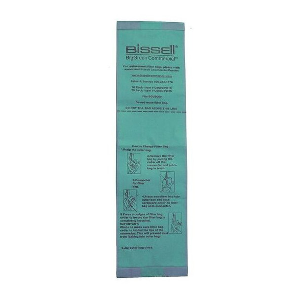 Bissell Commercial Vacuum Bag, 25 PK U8000-PK25