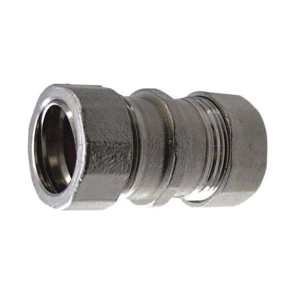 EMT Coupling, 3/4 in, Compression, 316 Stainless Steel, Polished, Silver