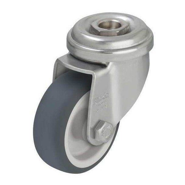 Kingpin Swivel Caster,Therm Rubber,4 in,154 lb,Gry