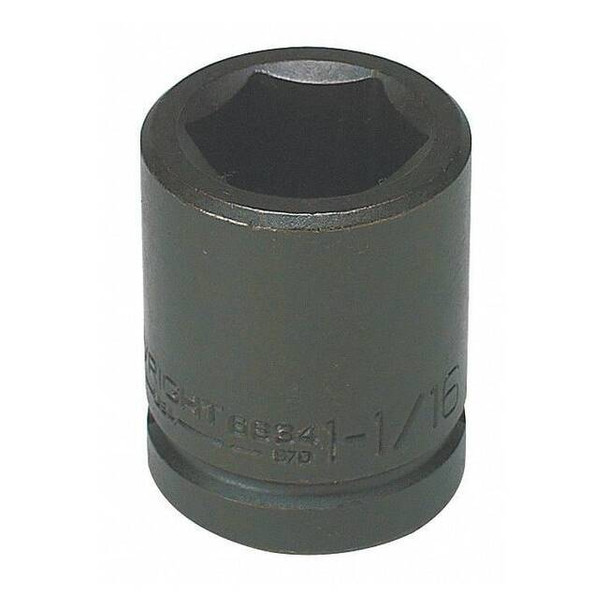 3/4 in Drive Impact Socket Standard Socket, black oxide, Steel,1 1/2 in