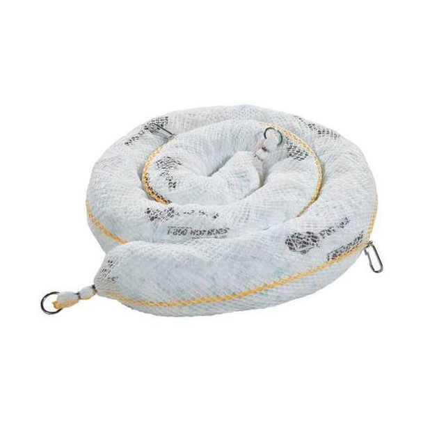 Pig Sorbent Boom, 24 gal, 5 in x 10 ft, Oil, White, 4 PK BOM405