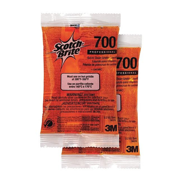Griddle Cleaner And Degreaser, 3.2 Oz Packet, Liquid, Orange, 40 PK