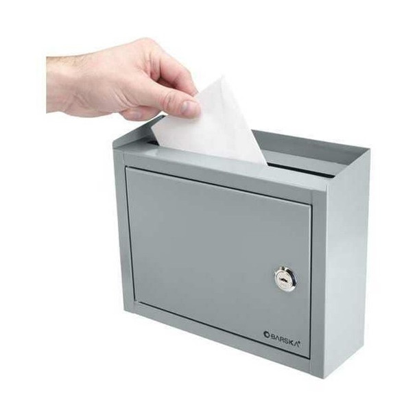 Barska Lock Box,Wall Mount,Single Key,Gray CB12710