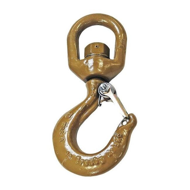Crosby Swivel Hook,Alloy Steel,4000 lb.,Gold, 1048825
