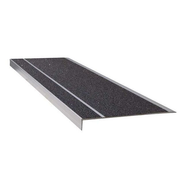 Stair Tread Cover Extruded Aluminum Black, 42 in W x 5/32" Thick