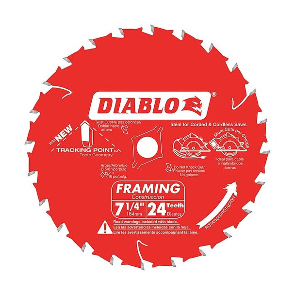 Diablo 7-1/4",24-Teeth Circular Saw Blade D0724X