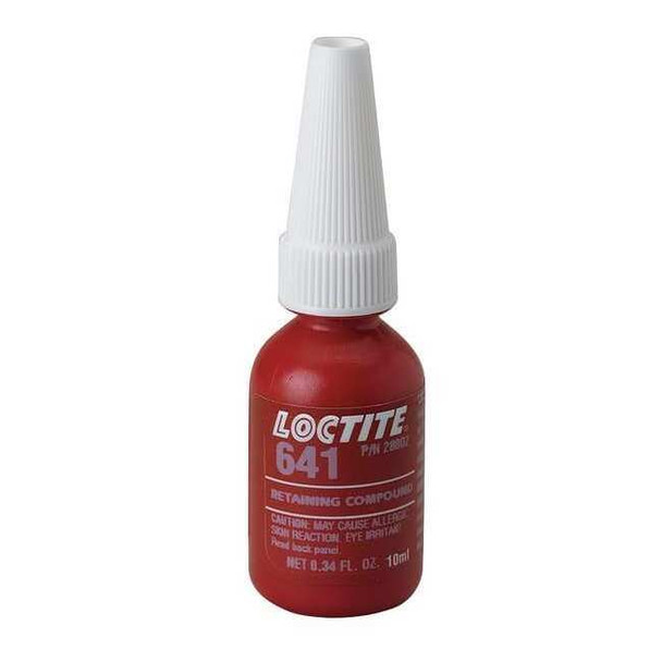 Loctite Retaining Compound, 641 Series, Yellow, Liquid, 10ml Bottle 233546
