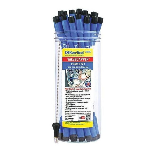 Ken-Tool Valve Cap Core Remover,Blue,Fiberglass 29999