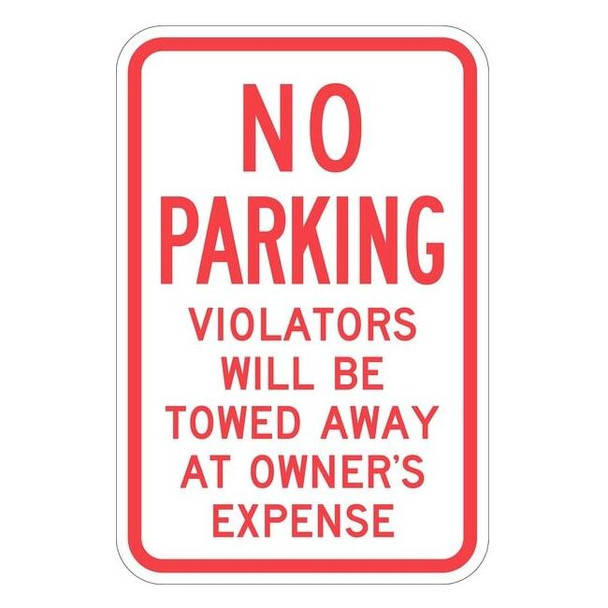Lyle Tow Zone No Parking Sign,18" x 12, T1-1057-EG_12x18 T1-1057-EG_12x18